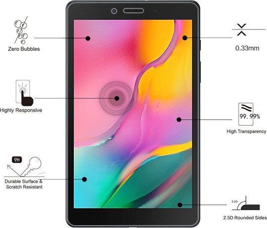 Actual product image Eiger Mountain Glass Clear Tablet (1 Piece, Galaxy Tab A 8.0 (2019))