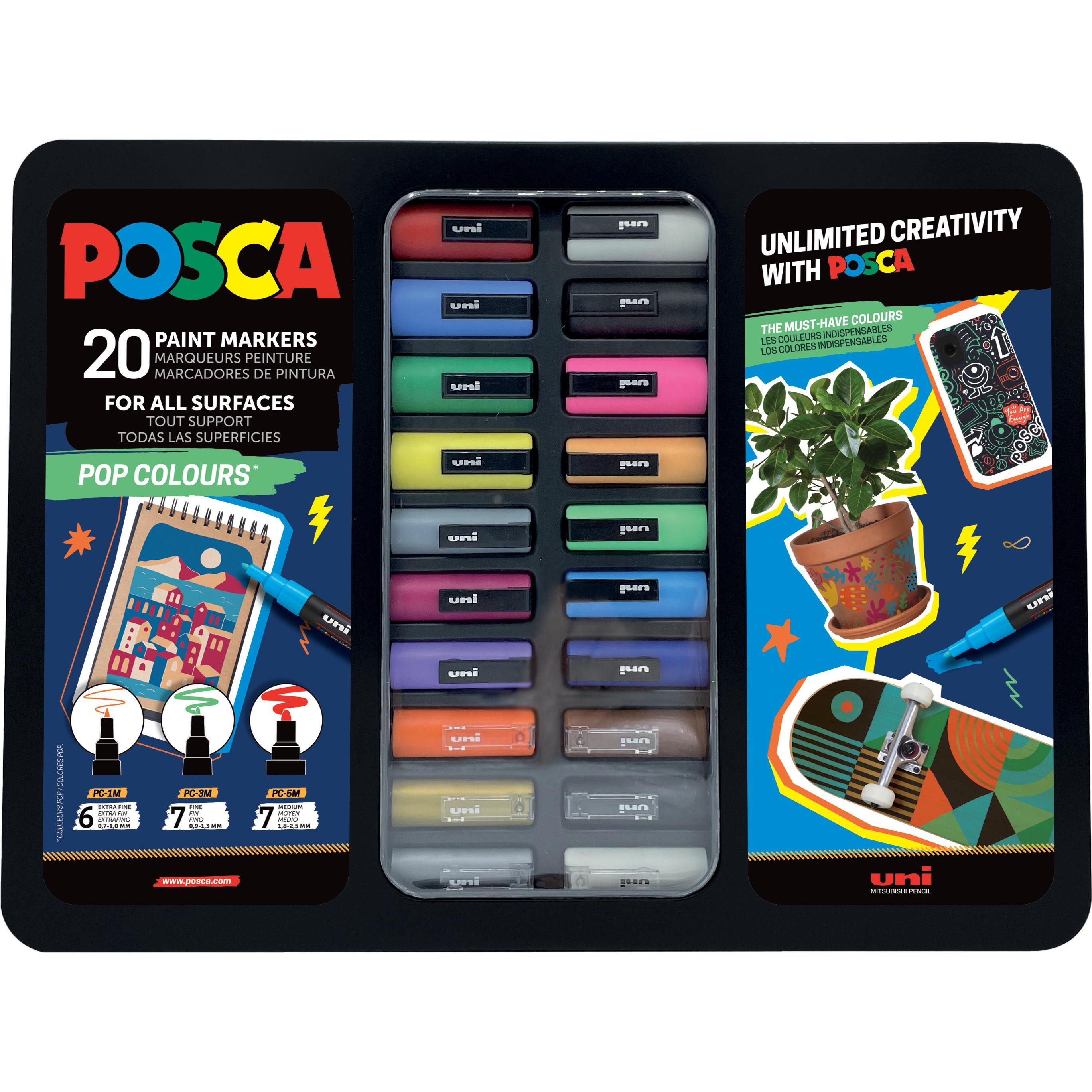 Posca, Marker, Metal Tin Pop Colours - (401535) (Mehrfarbig, 2.50 mm, 20 x)