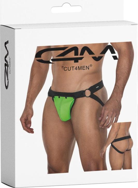 Actual product image Cut4men Men's jock strap in black/green (S, M)