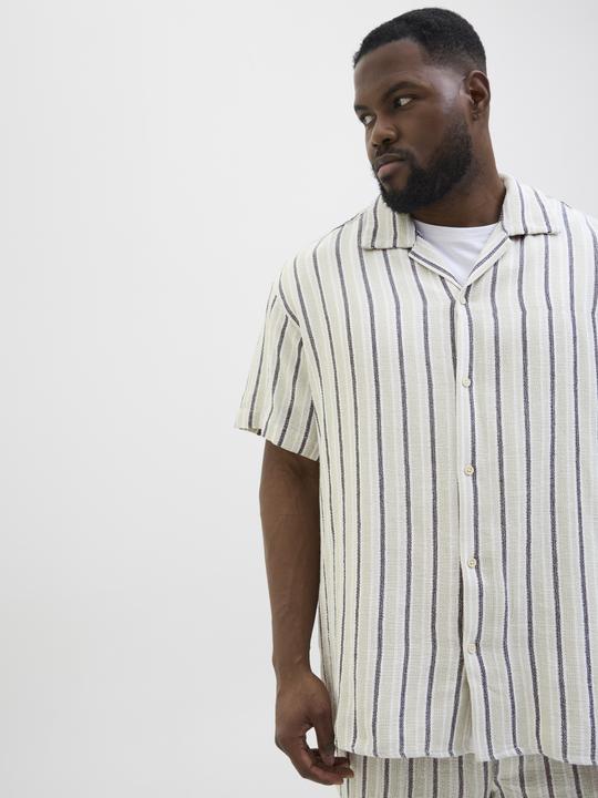Produktbild Jack & Jones Jorcoba Stripe Resort Shirt Ss Sn Pls (4XL)