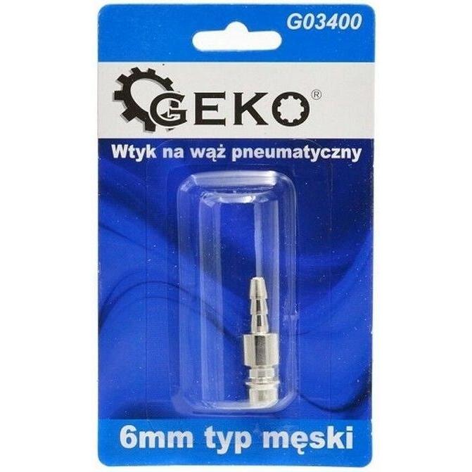 GEKO, Raccordo per tubo flessibile, Prolunga per tubo pneumatico 6 mm maschio