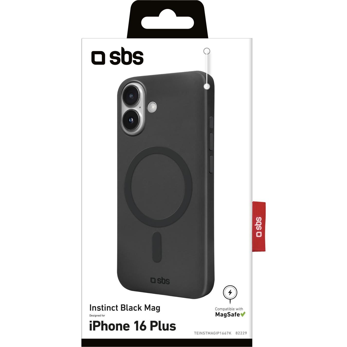 Thumbnail - SBS Instinct Cover mit MagSafe für iPhone 16 Plus black (Apple iPhone 16 Plus), Smartphone Hülle, Schwarz