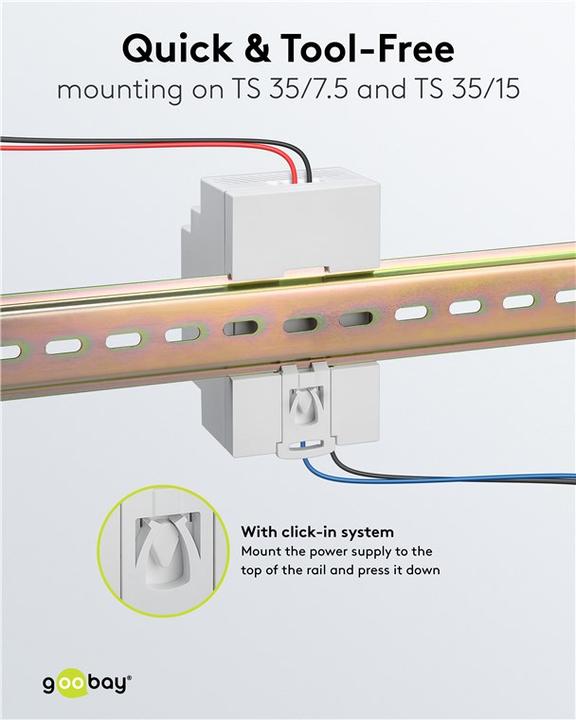 Productafbeelding Goobay Hutschienen-Netzteil DIN-Rail 12 V DC, 4,5 A, 54 W