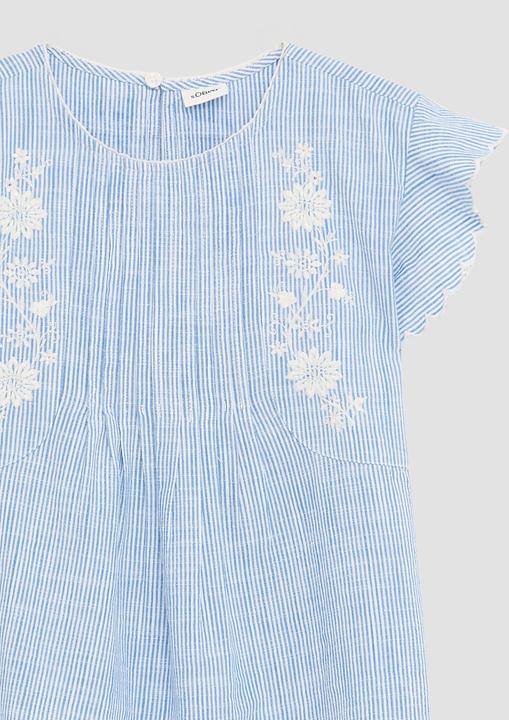 Produktbild S.Oliver Bluse Blusenshirt aus Baumwolle mit Streifenmuster und Stickereien (170, 176)