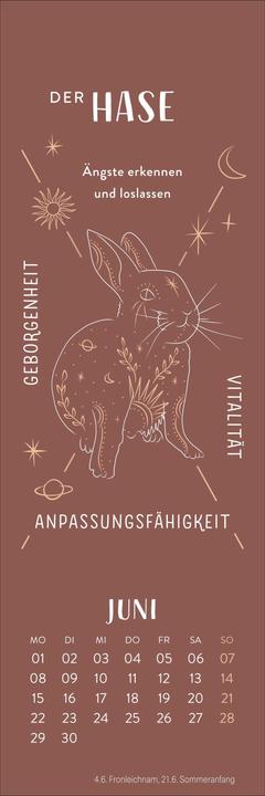 Produktbild Krafttiere Lesezeichen & Kalender 2026 (6 x 18 cm, Harter Einband, Deutsch)