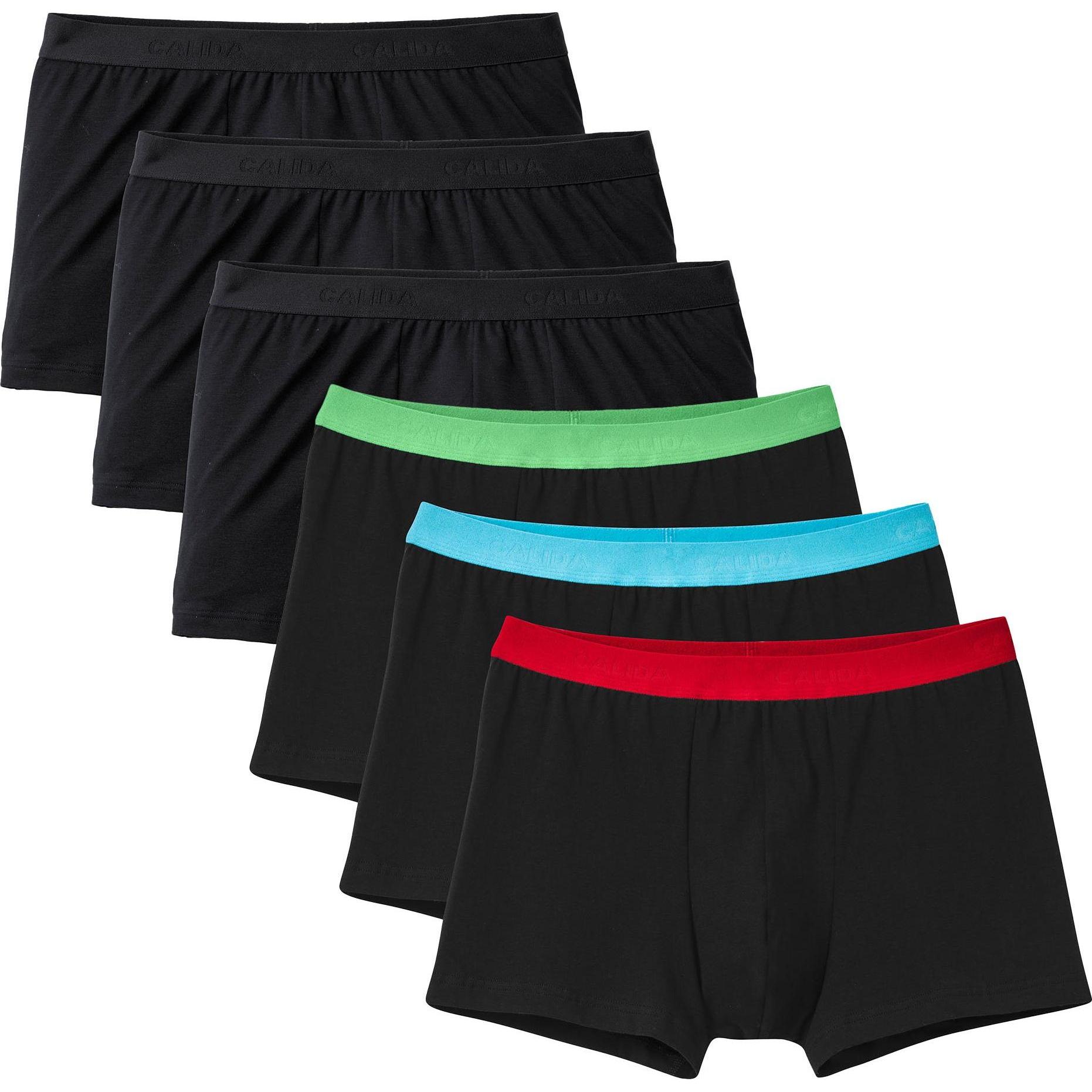Calida, Herren, Unterhosen, Boxershort Casual Figurbetont New Boxer Natural Benefit 3P, Mehrfarbig, (XXL, 6er Pack)