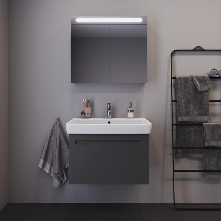 Produktbild Duravit Möbelwaschtisch No 1 mit Überlauf, 1 Hahnloch, weiss 800x460mm (460 mm, 800 mm)