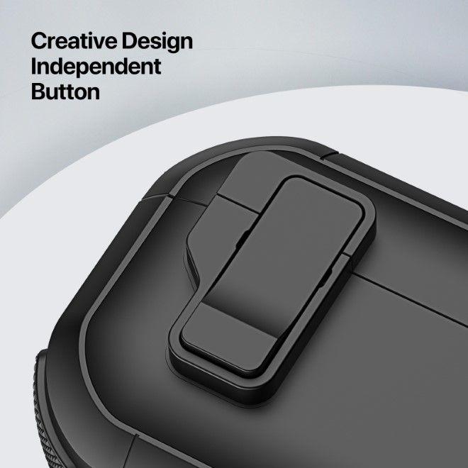 Produktbild Dux Ducis Headphone case - AirPods 4 PECP Series PC+TPU Cover with Hook White Green (Ladecase Hülle)