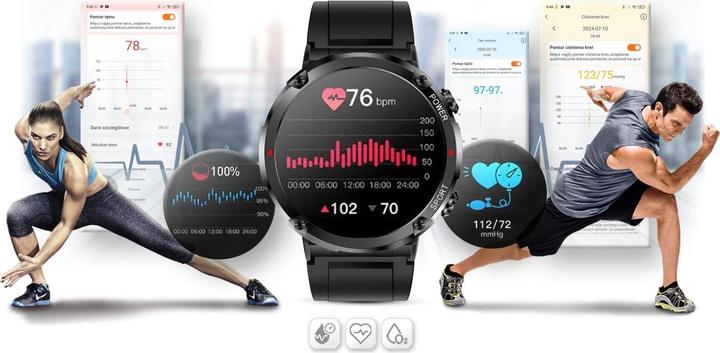 Produktbild Gravity GT21-1+ Smartwatch, schwarzes Silikonarmband