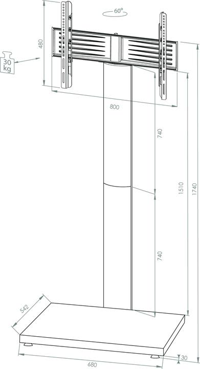 Image du produit VCM Morgenthaler 17027 - 30 kg - 177,8 cm (70 pouces) - 81,3 cm (32 pouces) (70", 30 kg)