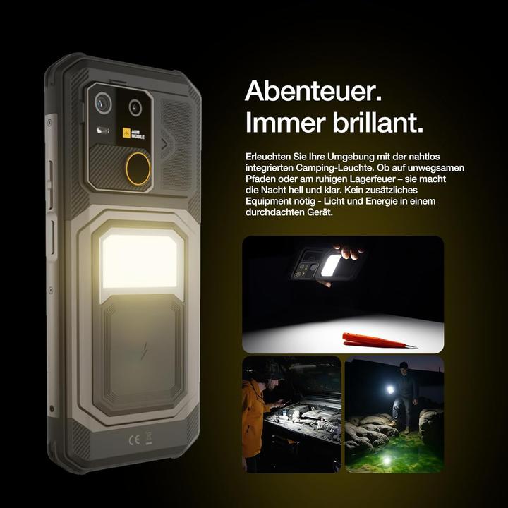 Actual product image AGM Outdoor smartphone with 5G, 6200mAh battery, IP68/IP69K waterproof, and 8GB RAM (128 GB, 6.53", 5G)