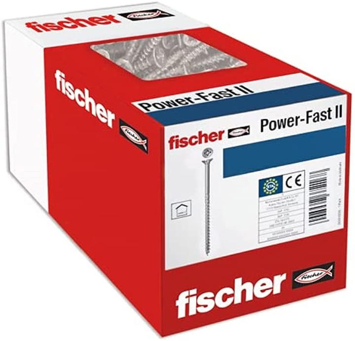 Actual product image Fischer Fisc Power-Fast II 4.0x50 SK TG PZ 75 670225 (75 Screws per piece)