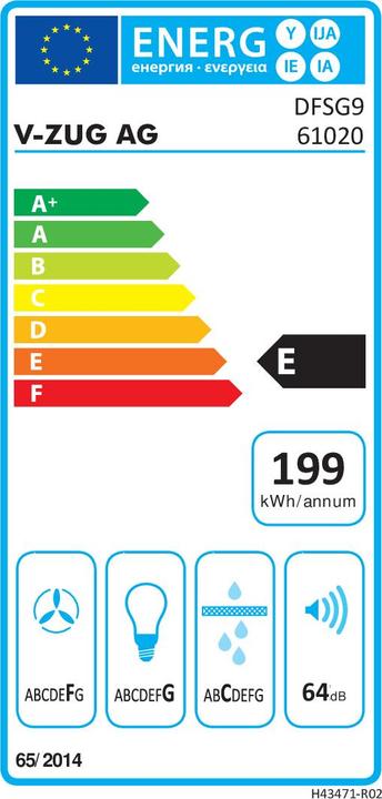 Energie-Label V-Zug DFSG9c (Unterbauhaube)