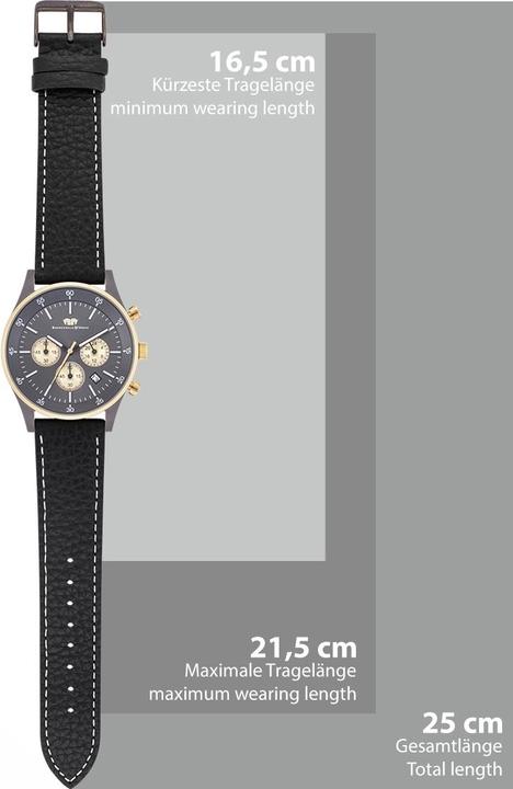 Produktbild Herren Chronograph Goodwill Echtleder Schwarz - 29870 (Chronograph, 43 mm)