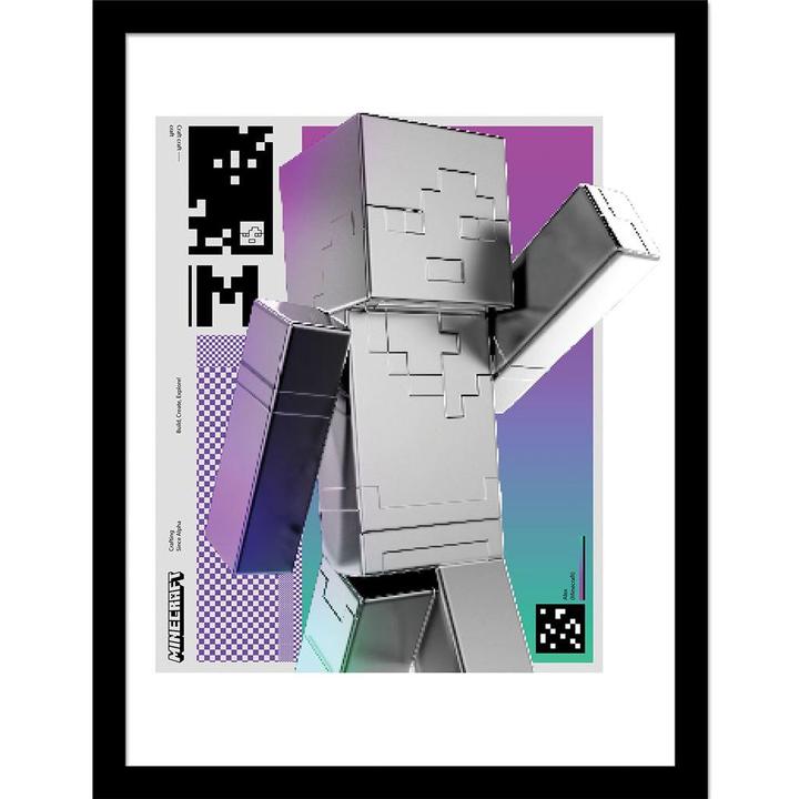 Actual product image Minecraft Block Wave Framed Poster (40 x 30 cm)