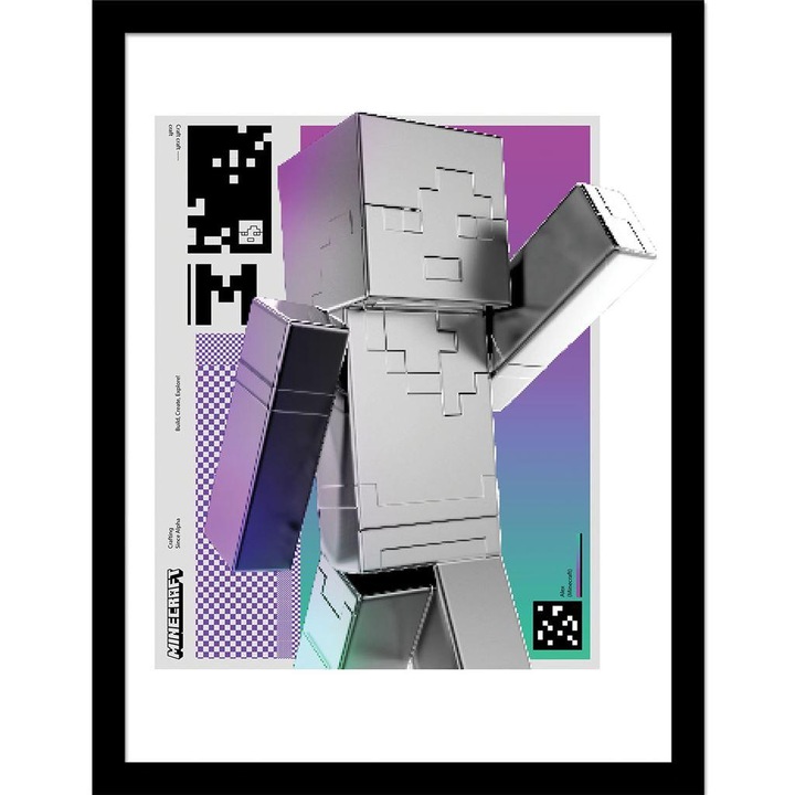 Produktbild Minecraft Gerahmtes Poster Block Wave (40 x 30 cm)