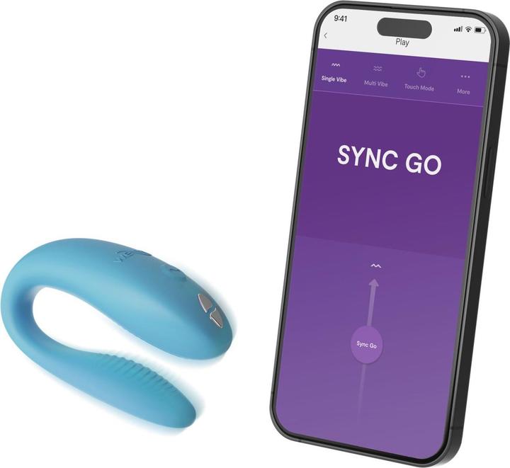 Actual product image We-Vibe Sync Go Remote Control Rechargeable Clitoral and G-Spot Vibrator (Blue)