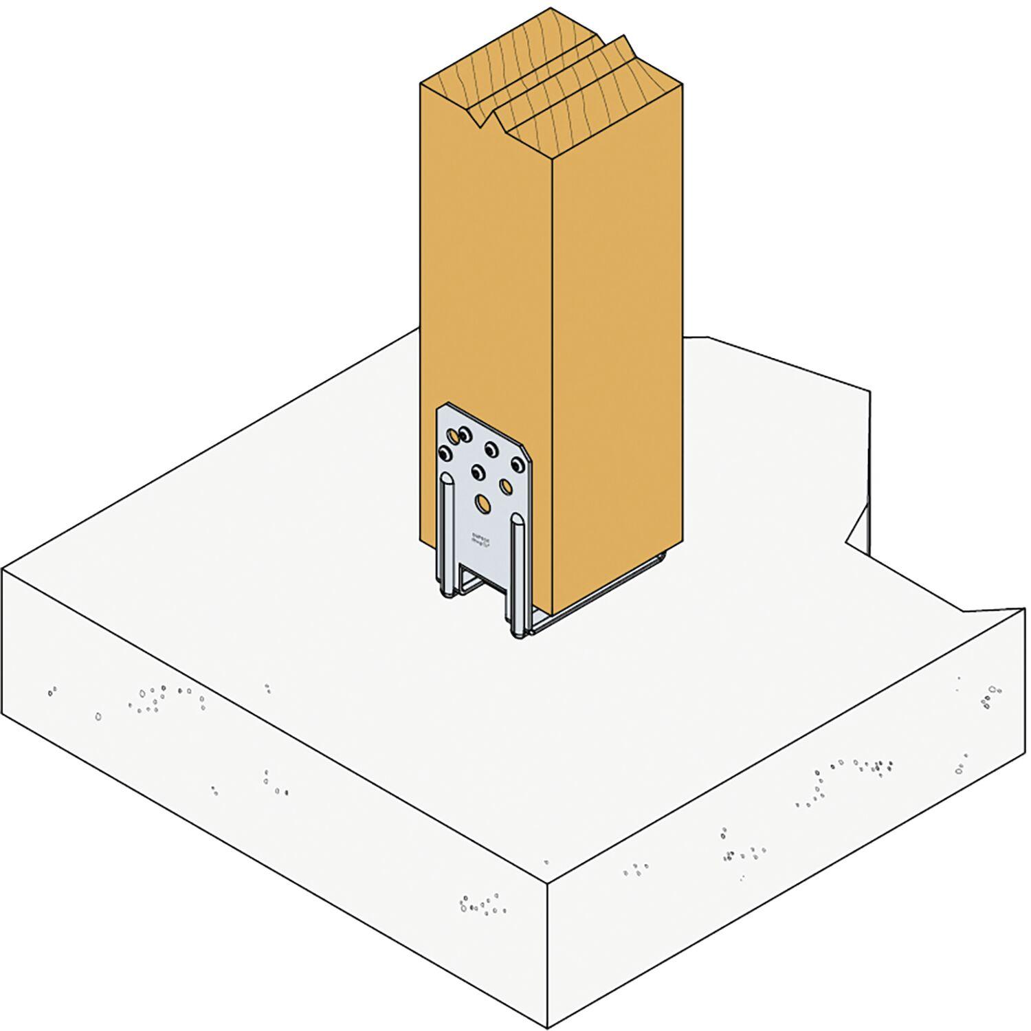 Thumbnail - Simpson Sst, Baubeschläge + Holzverbinder, Simpson PU Pfostenträger (Stützenfuss) Länge 140 mm Pfostenschuh feuerverzink...