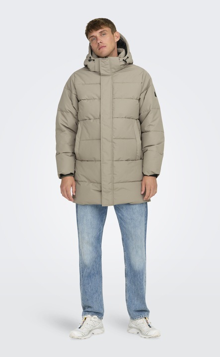 Actual product image Only & Sons Detachable hood Ribbed cuffs Coat Down jacket (L)