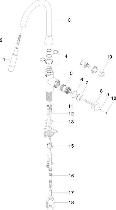 Image du produit Dornbracht Dornb Mitigeur d'évier SYNC avec fonction pull-down et douchette chr
