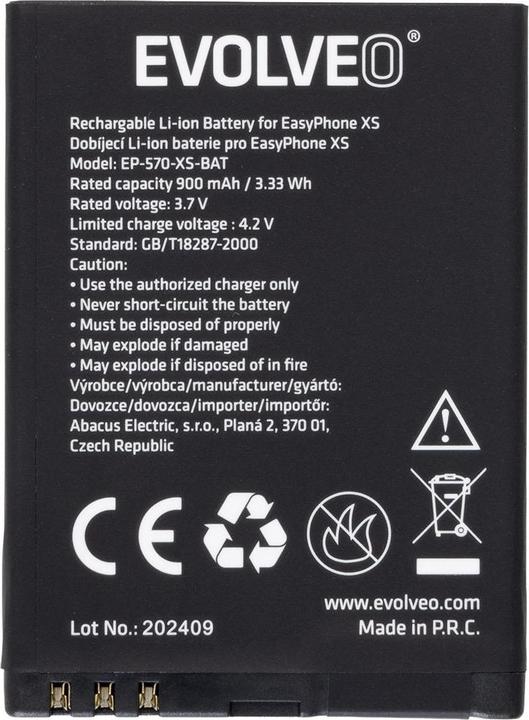 Produktbild Evolveo Originalakku für EasyPhone ID/EG/XS EP-400/550/570 / 900 mAh