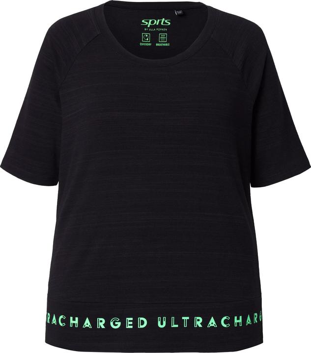 Produktbild Ulla Popken T-Shirt, Saum-Schriftzug, Classic, Rundhals, Halbarm (58)