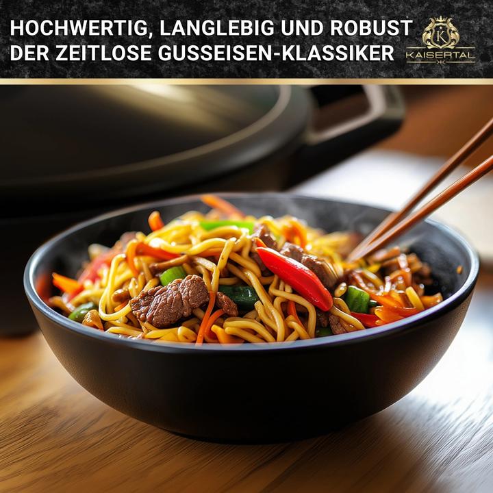 Actual product image Kaisertal Wok mit Deckel (32 cm, Wok, Cast iron)