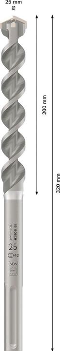 Image du produit Bosch Professional Zubehör Foret marteau SDS max-4 25 x 200 x 320 mm
