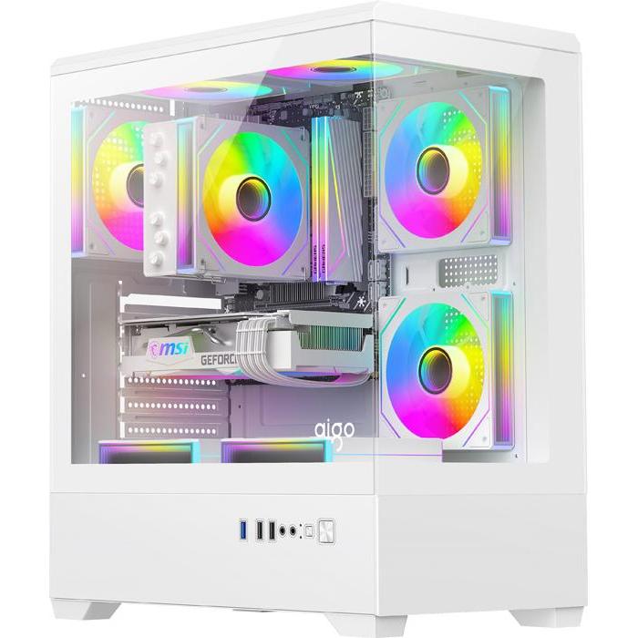 Darkflash Tech DarkFlash C365 computer case (white) + 5 fans, Case PC