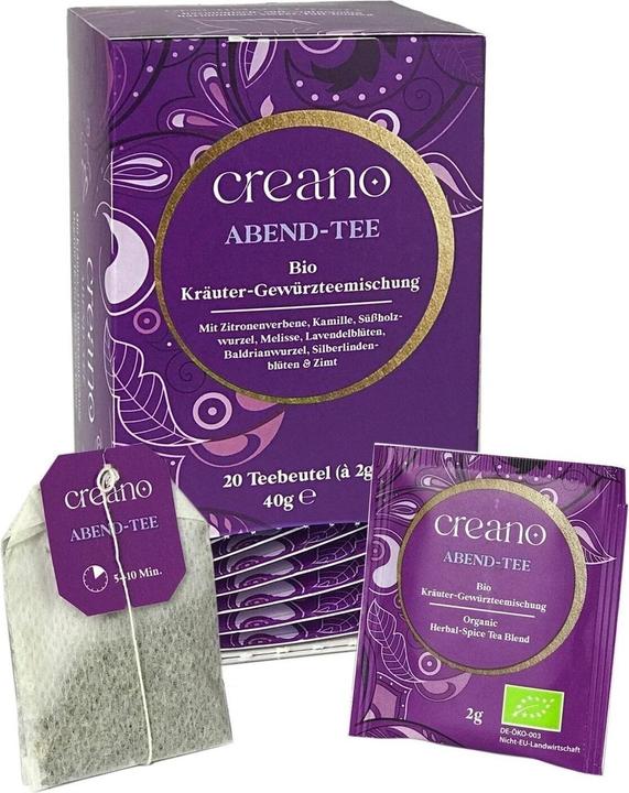 Creano Tee Bio Teebeutel Abend Tee Packung mit 20 Beutel No.14 (83 g)