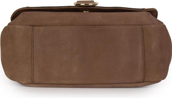 Actual product image Kate Moss Zelie Tabak Leather Shoulder Bag with Magnetic Closure