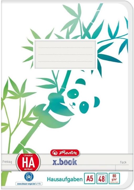 Actual product image Herlitz Exercise book Greenline A5, lined, turquoise/white, 48 sheets (A5, Lined, Soft cover)