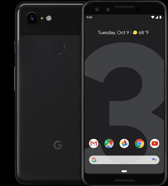 Produktbild Google Pixel 3 (64 GB, Just Black, 5.50", Single SIM, 12.20 Mpx, 4G)