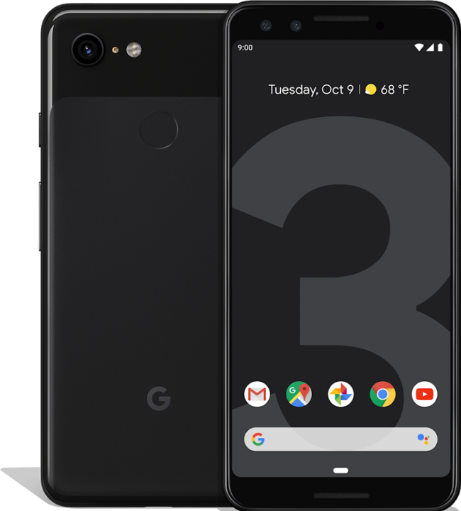 Produktbild Google Pixel 3 (64 GB, Just Black, 5.50", Single SIM, 12.20 Mpx, 4G)