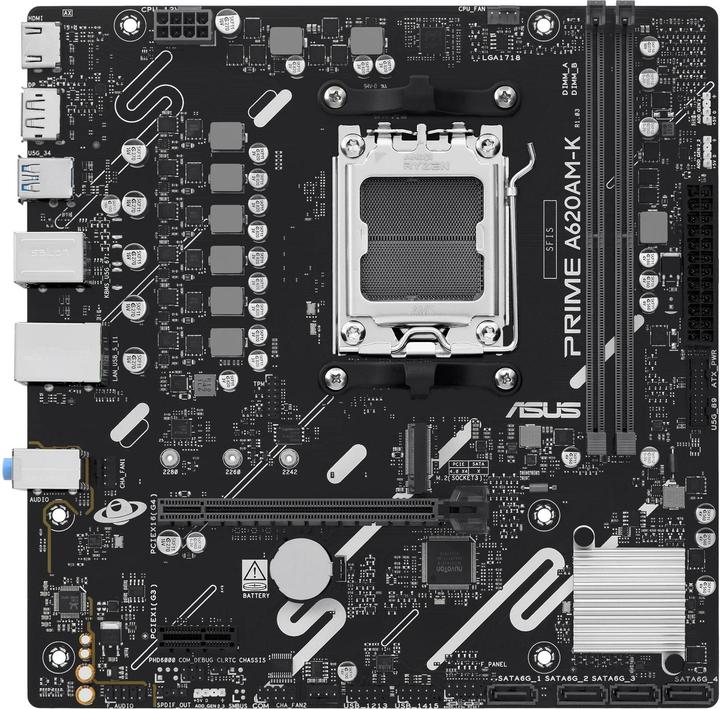 Produktbild ASUS PRIME A620AM-K (AM5, AMD A620, mATX)