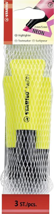 Produktbild STABILO Textmarker - NEON - 3er Pack - gelb (Gelb, 5 mm, 3 x)
