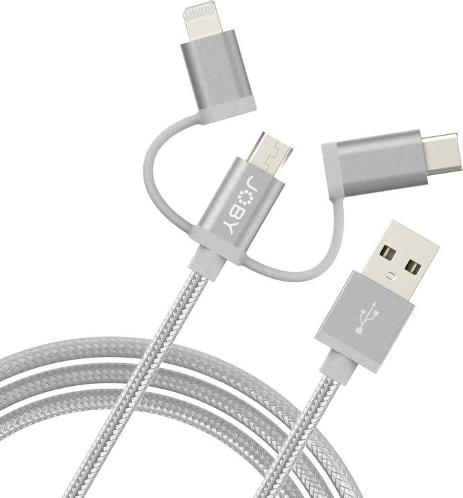 Produktbild Joby ChargeSync Cable3-in-1 1.2M GR (1.20 m, USB 2.0, 12 W)