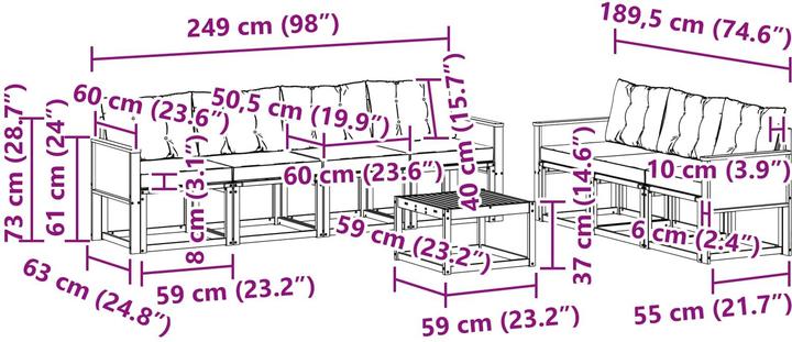 Produktbild vidaXL Outdoor-Sofa
