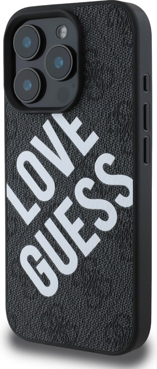 Produktbild Guess PU Leather 4G Big Love Logo MagSafe Case for iPhone 16 Pro Black (Apple iPhone 16 Pro)