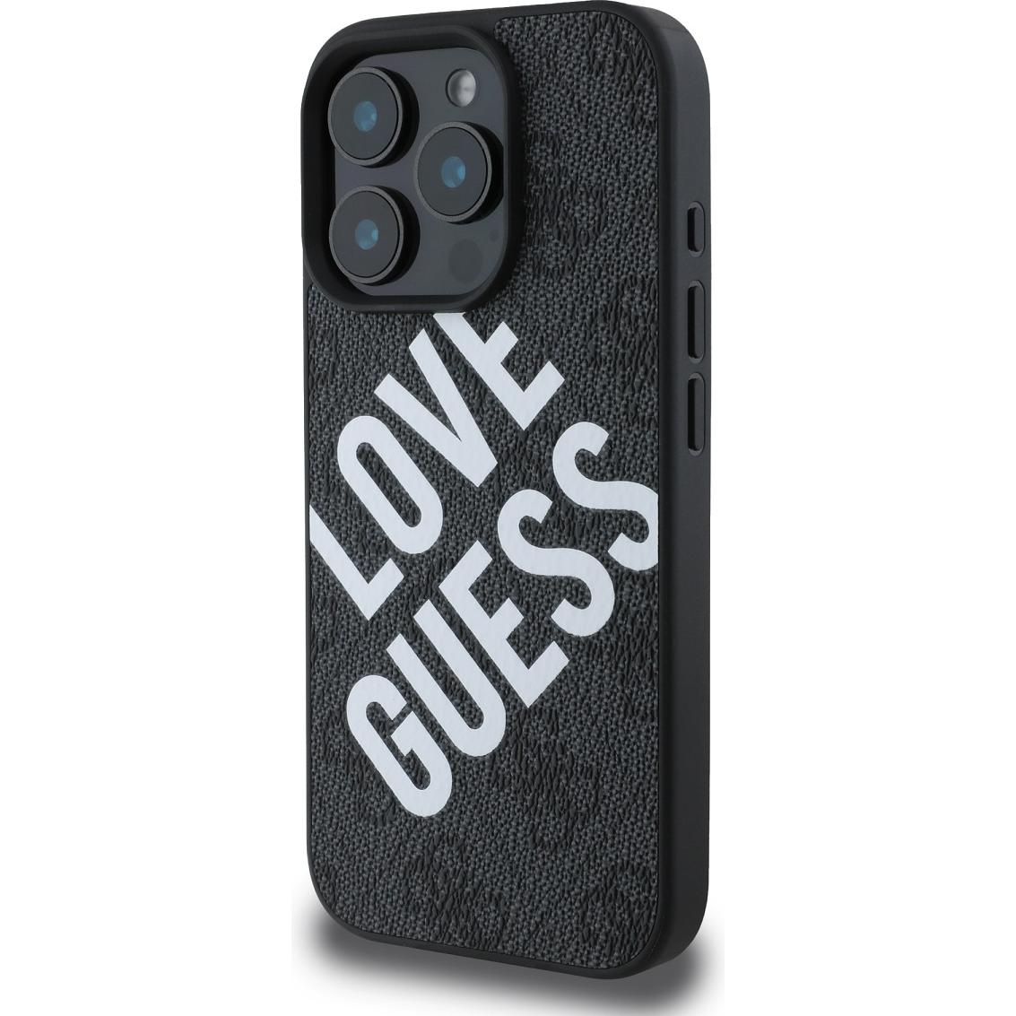 Thumbnail - Guess PU Leather 4G Big Love Logo MagSafe Case for iPhone 16 Pro Black (Apple iPhone 16 Pro), Smartphone Hülle, Schwarz