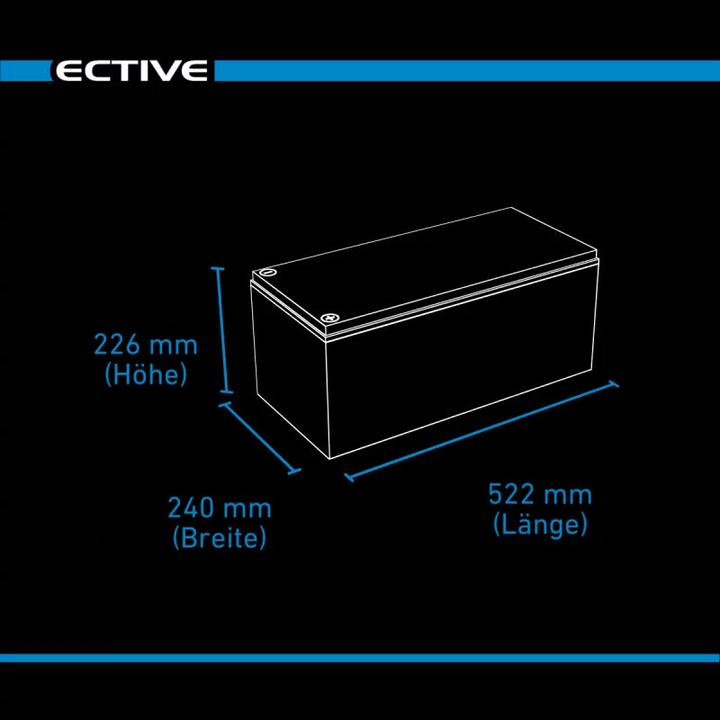 Immagine prodotto Ective DC 215 AGM Deep Cycle 215Ah Versorgungsbatterie (12 V, 215 Ah)