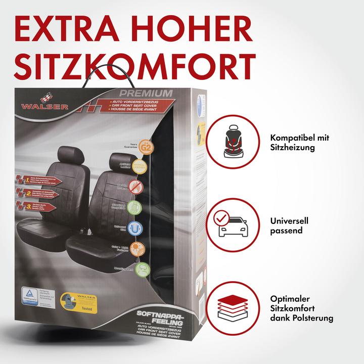 Actual product image Walser Car seat cover 2 front seat covers Soft Nappa, car seat covers for normal seats