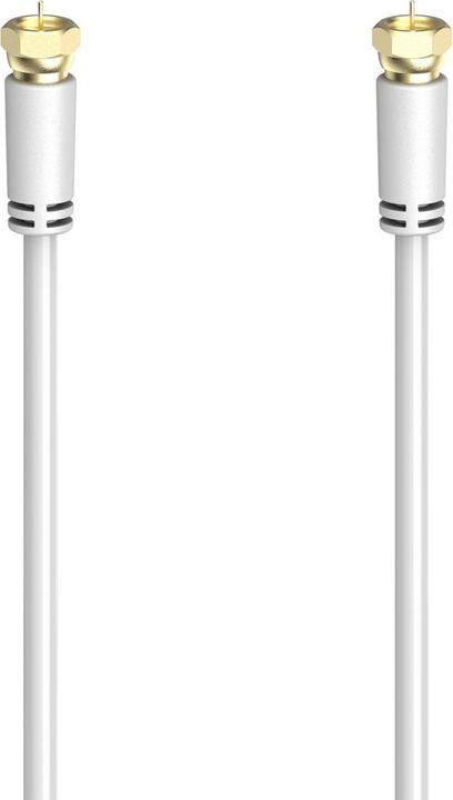 Produktbild Hama SAT-Anschlusskabel, F-Stecker - F-Stecker, vergoldet, 1,5 m, 100 dB, Weiss (100 dB, Antennenkabel)