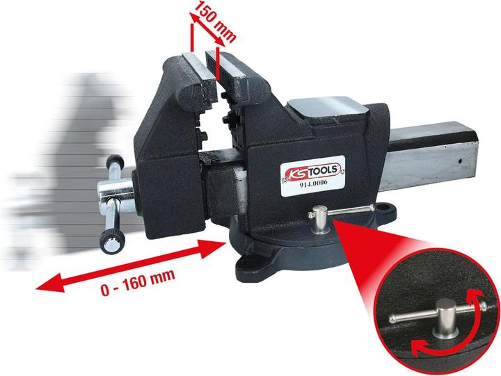 Actual product image KS Tools Parallel vice. 6 (160 mm)