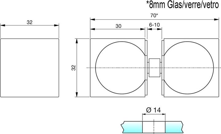 Produktbild Pauli+Sohn Glastürknopf 8378 (Türgriff)