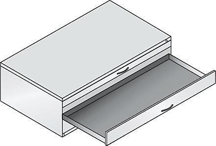 Actual product image C+P Drawing cabinet, A0, 3 drawers, height 420 mm, volcanic grey / oyster white.