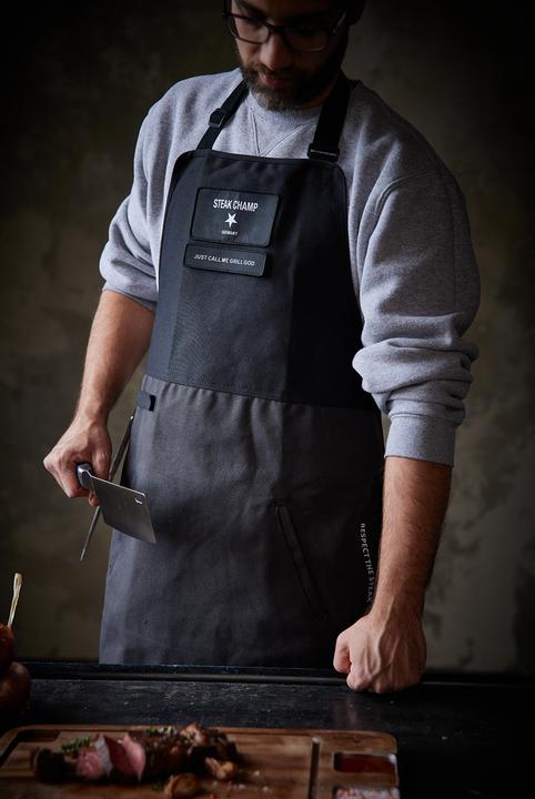 Produktbild Steakchamp Kochschürze 2 Taschen mit Klettverschluss für Beschriftung (One Size)