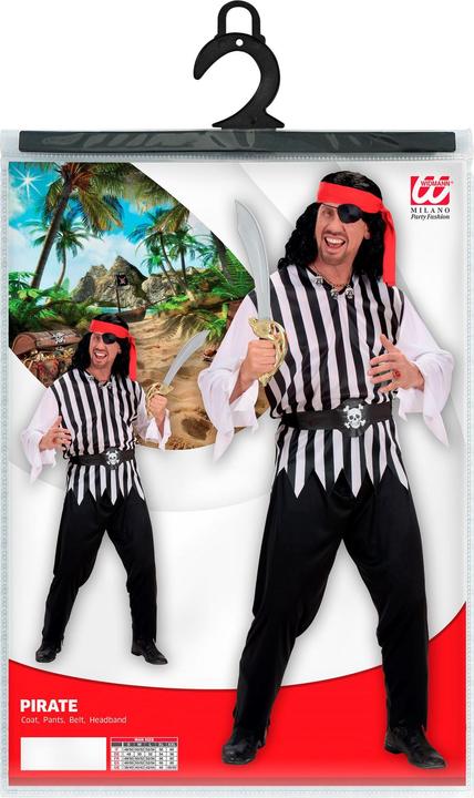 Actual product image Widmann Piraten Kostüm mit Oberteil, Hose, Gürtel, Kopftuch (M)