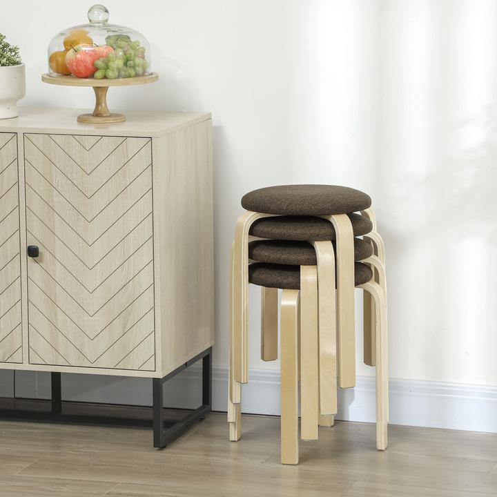 Actual product image Homcom Hocker Holzwerkstoff, Polyester Braun