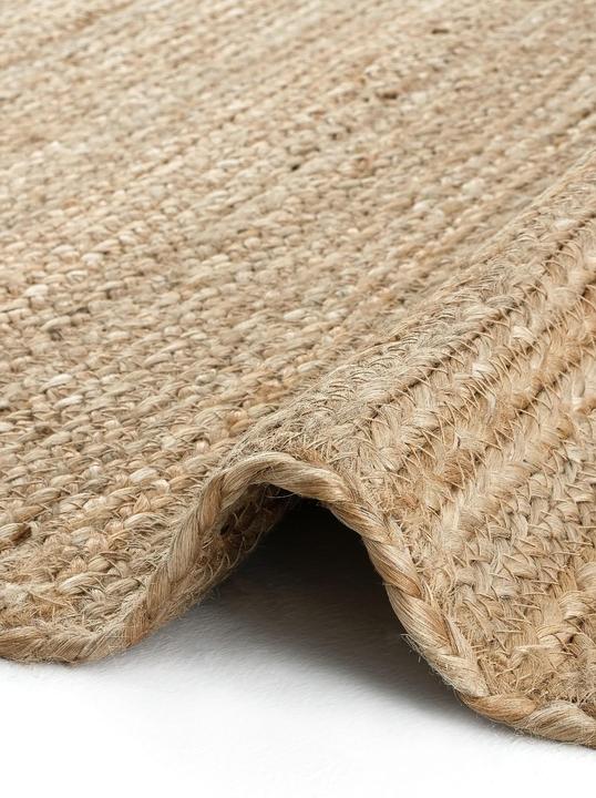 Actual product image Conceptum Hypnose Carl 100% JUTE Rectangular Oak|Beige Jute Underside Knitting Pattern Handmade Weaving (80 x 150 cm)